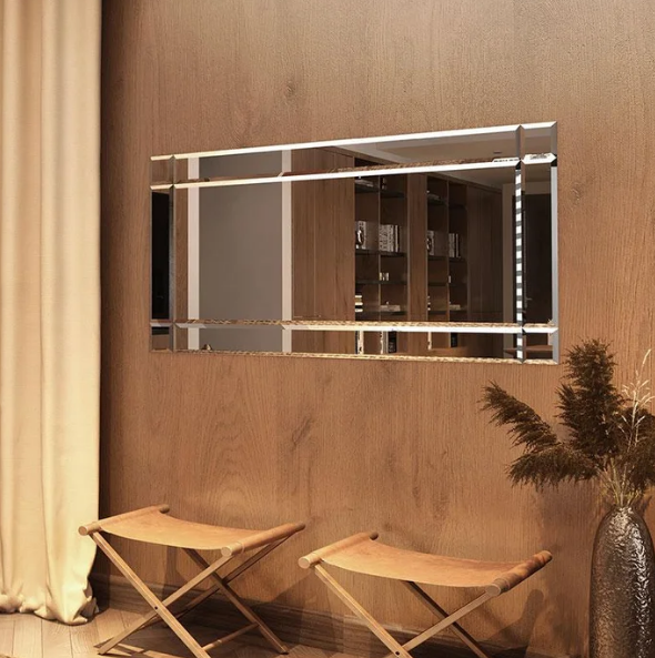 Quadro Espelho Bisotê 136x67cm EDN