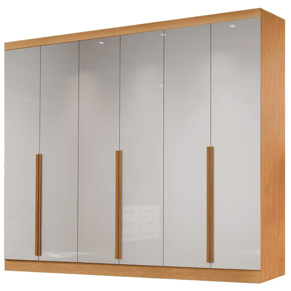 Guarda Roupa Alvorada Casal 6 Portas 6 Gavetas Bianchi cinamomo off