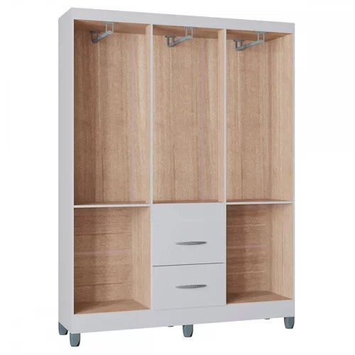 Guarda-Roupa 6 Portas Milão 1,35 m Branco – POQUEMA - Móveis furniture