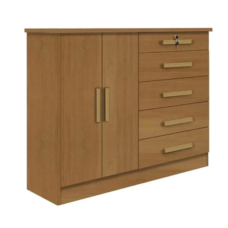 Cômoda 5 Gavetas 2 Portas New Athos - Móveis furniture