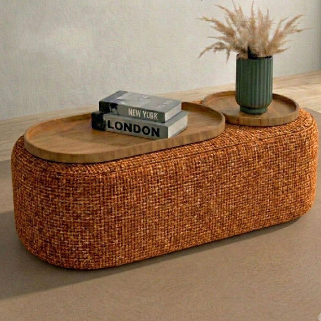 Mesa de Centro Madrid Tecido Linhão House Decor