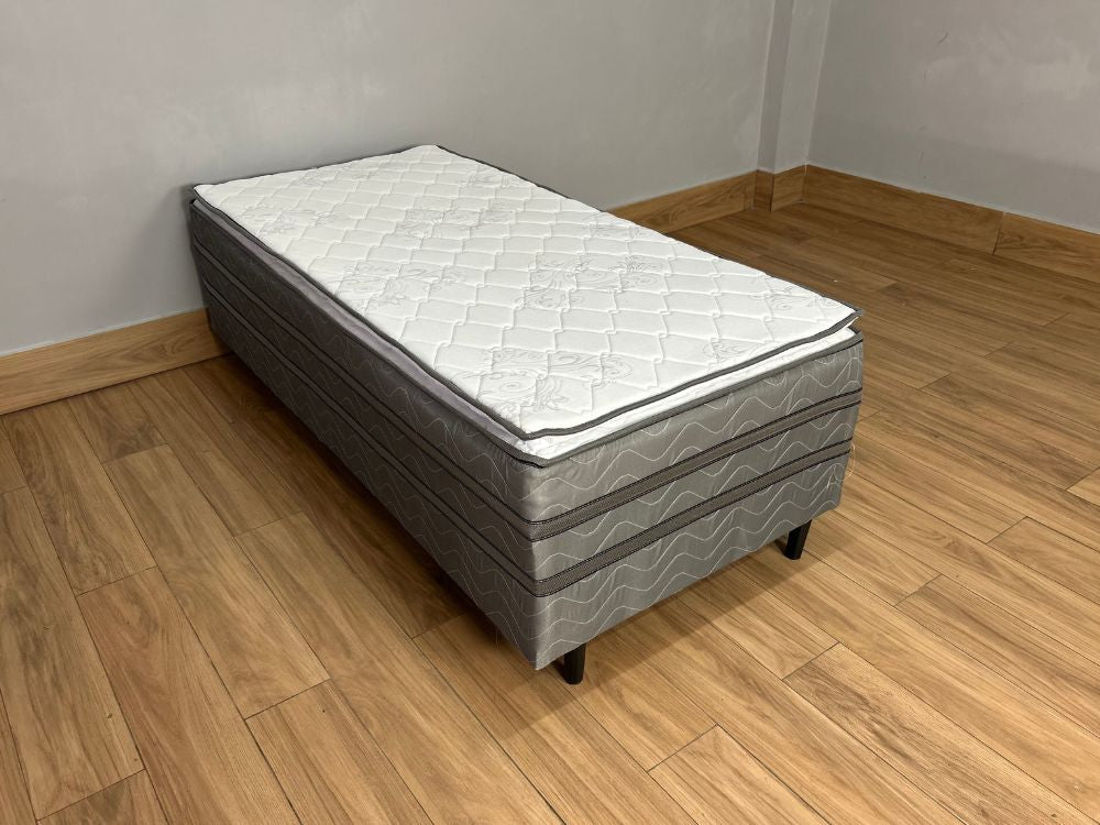 Cama Box Prestige Solteiro Molas Ensacadas c/ Pillow – 88x188x47