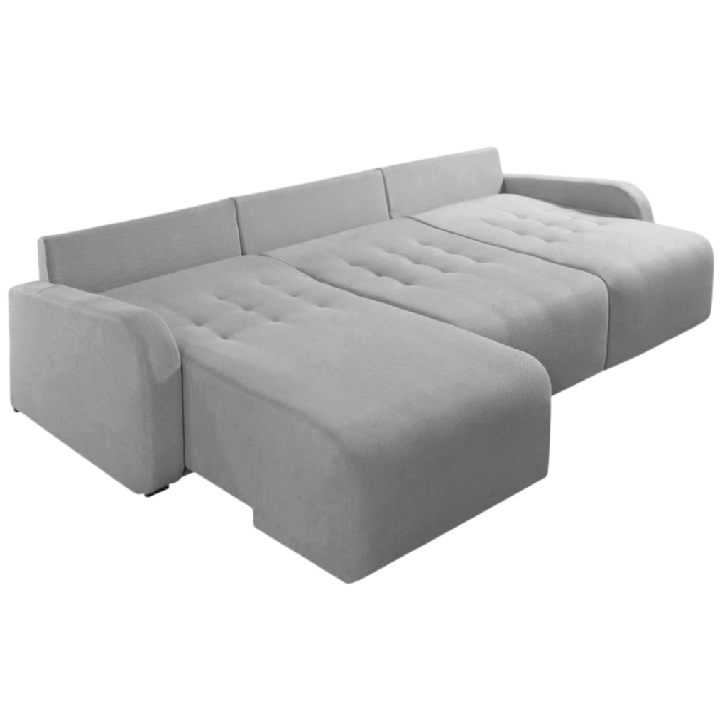 Sofá Cama Retrátil Bellagio 3,00 m Linho Cinza 19 – CONFORT LAR ESTOFADOS