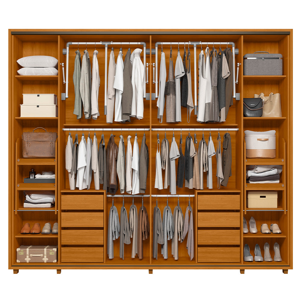 Roupeiro Dali 2P8G com 2 Espelhos Cinamomo.Off White Madetec