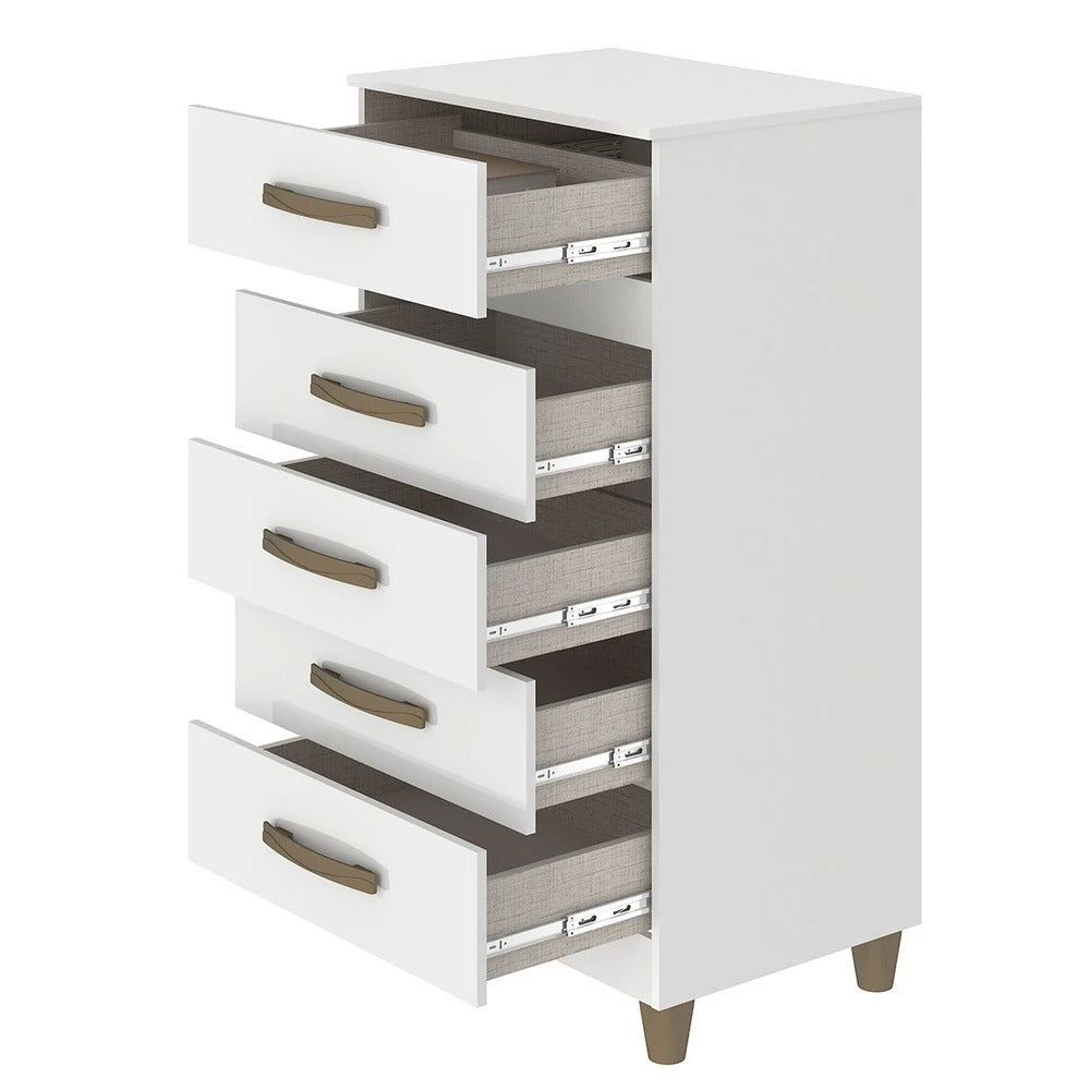 Cômoda 5 Gavetas Malta CO250 Branco – FELLICCI