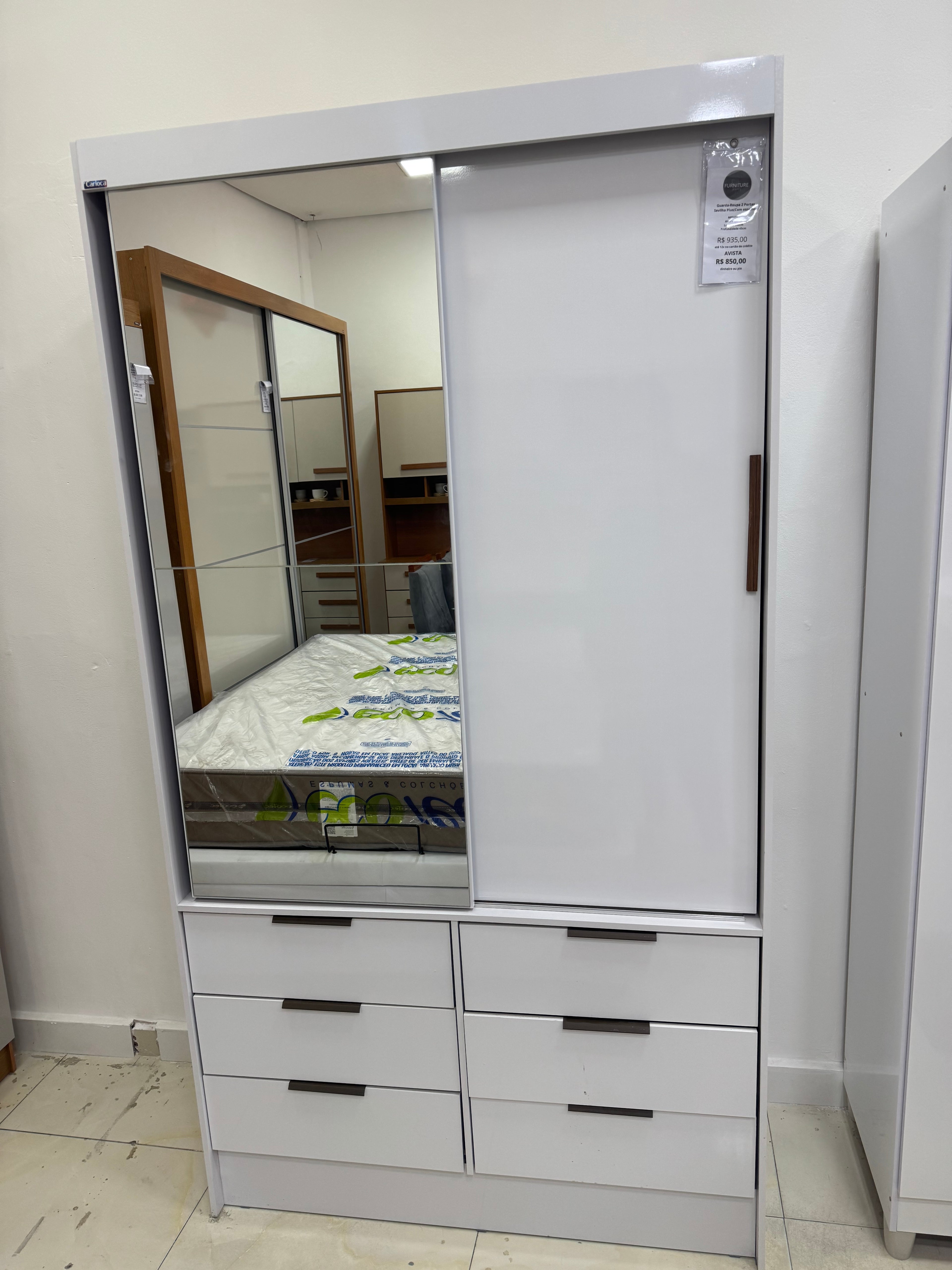 Guarda-Roupa 2 Portas Sevilha Plus(Com espelho)