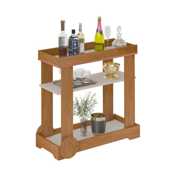 Bar Carrinho Rose com rodízios Artely