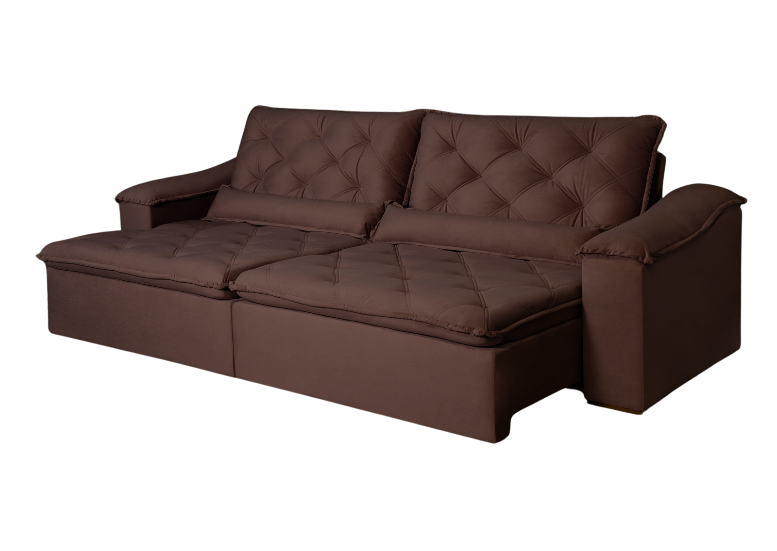 Sofá Retrátil e Reclinável 2.50  Holanda  Tecido Suede marrom