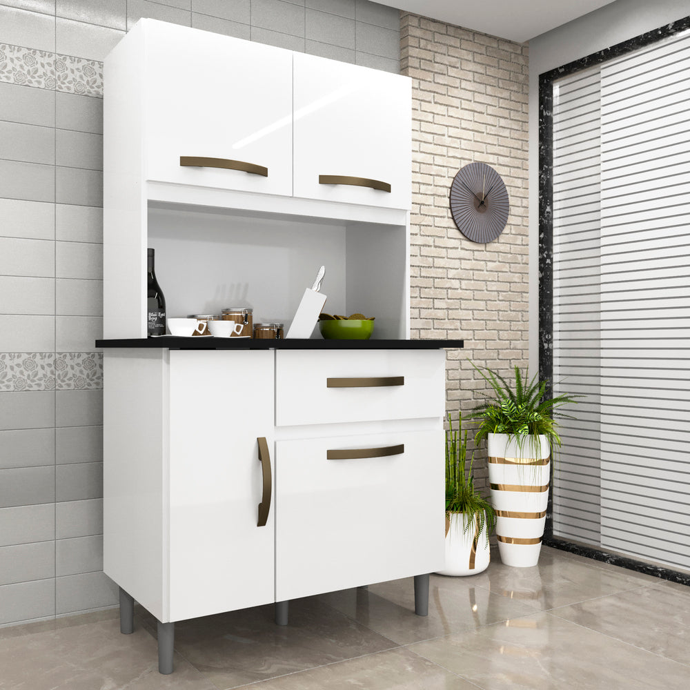 Kit Cozinha Luiza 0,90 Branco Neve – IMOP - Móveis furniture