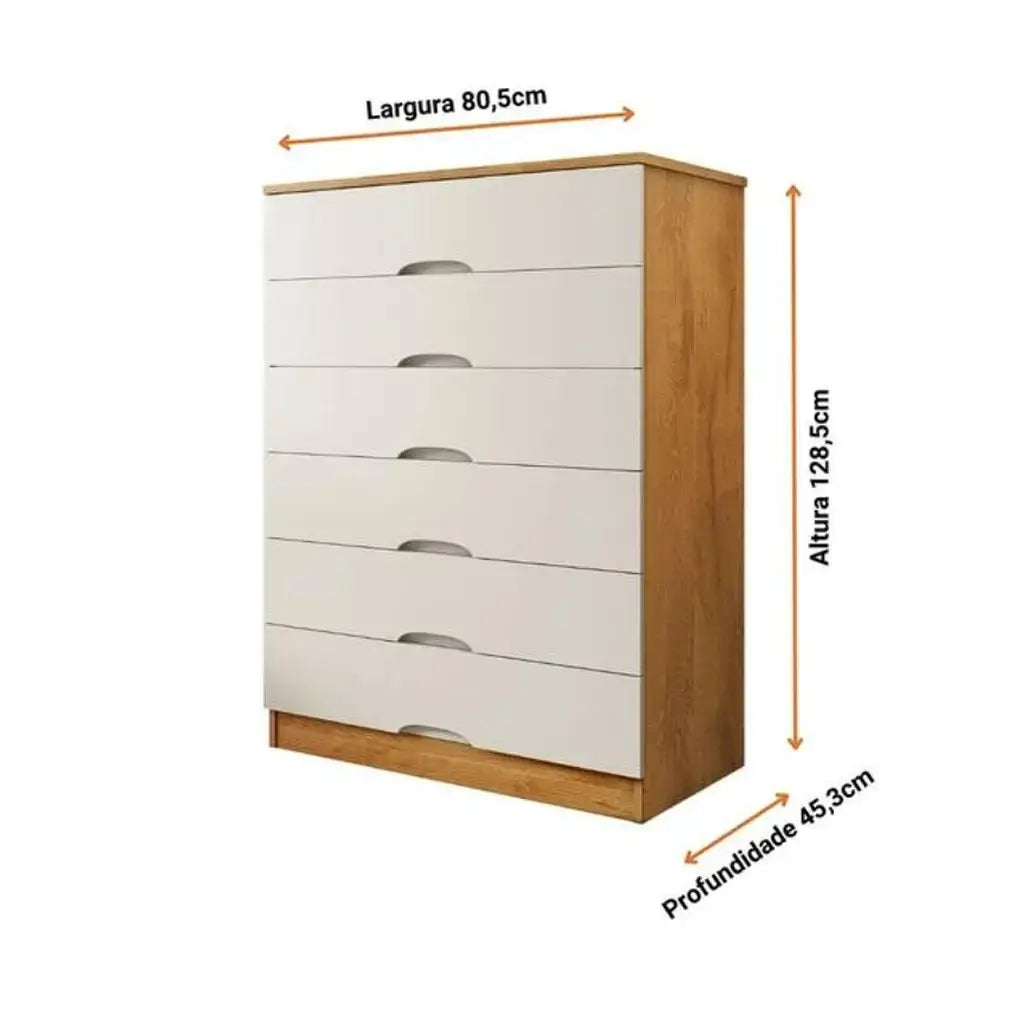 Cômoda Sevilha 6 Gavetas Europa