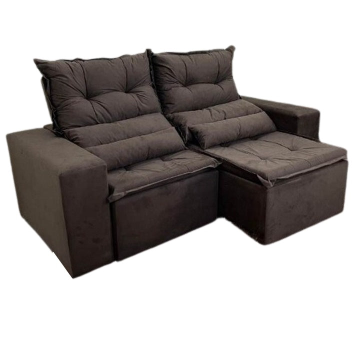 Sofá Retrátil e Reclinável Carol 190 Marrom – QUINE - Móveis furniture
