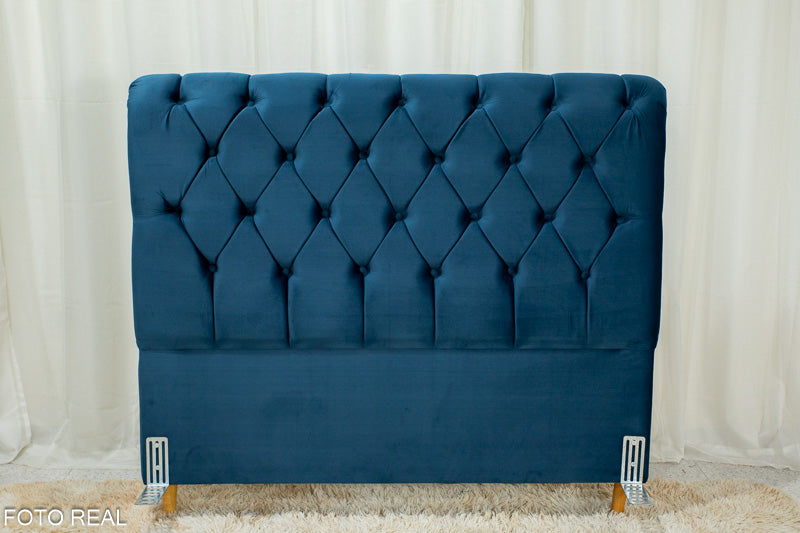 Cabeceira Casal Lavínia Sued Azul Largura 1.40m - Móveis furniture