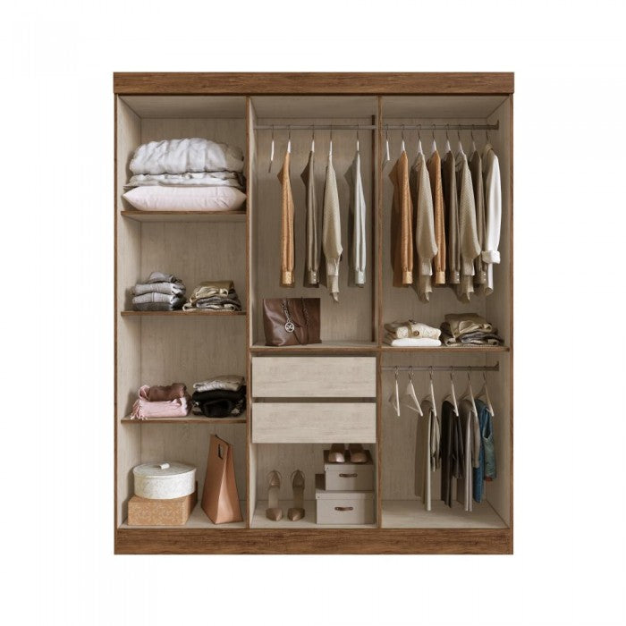 Guarda-Roupa 6 Portas New York 21706 1,80 m Castanho/Nude – DORIPEL
