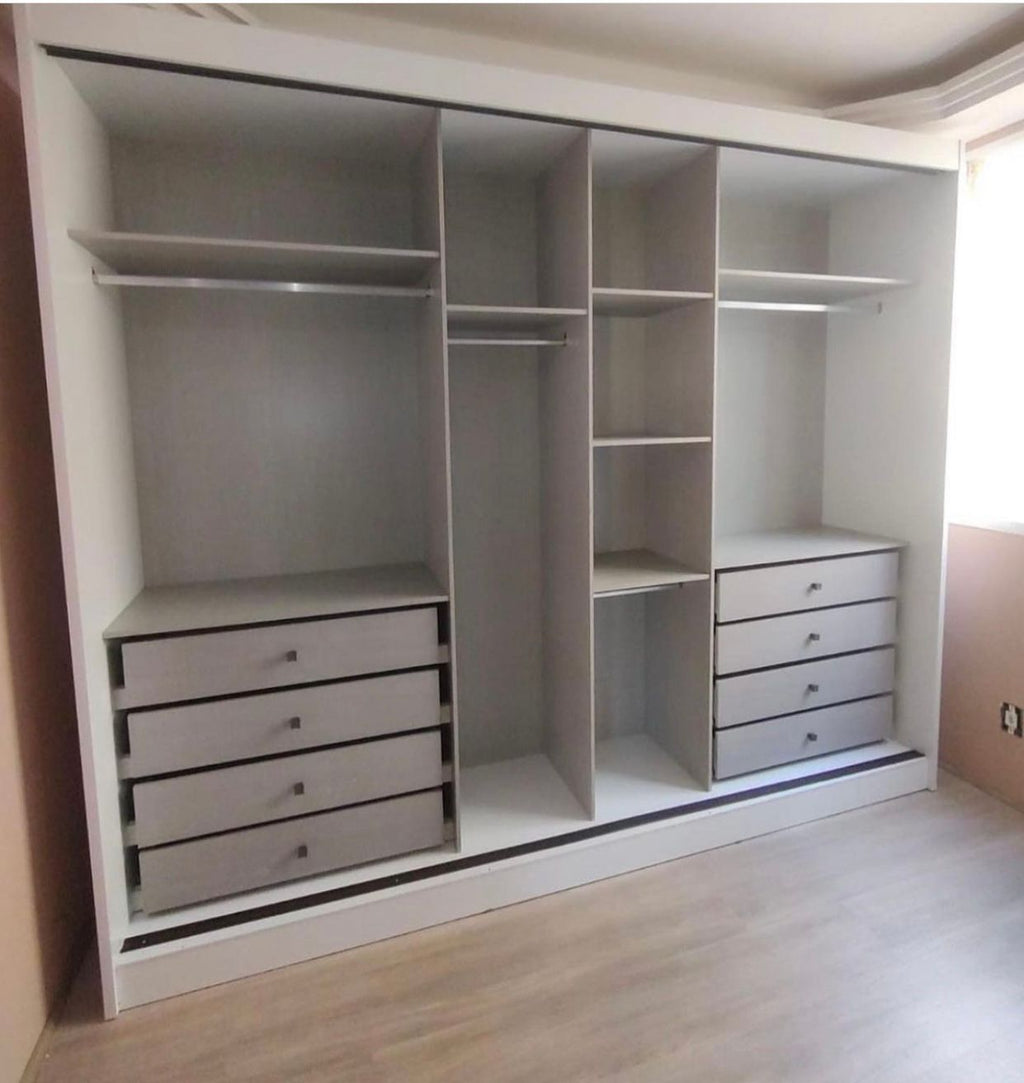 Guarda-Roupa Sollo Plus(1 porta espelhada) 2,73m – NOVO HORIZONTE  BRANCO