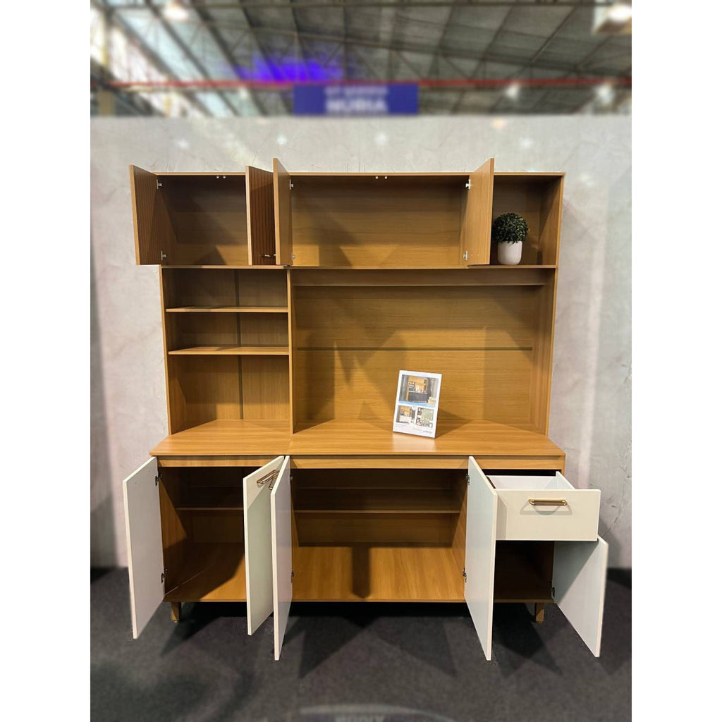 Kit Cozinha Núria Ripado 3D 9 Portas 1 Gaveta Larg. 1.80m Freijó/Off Poliman