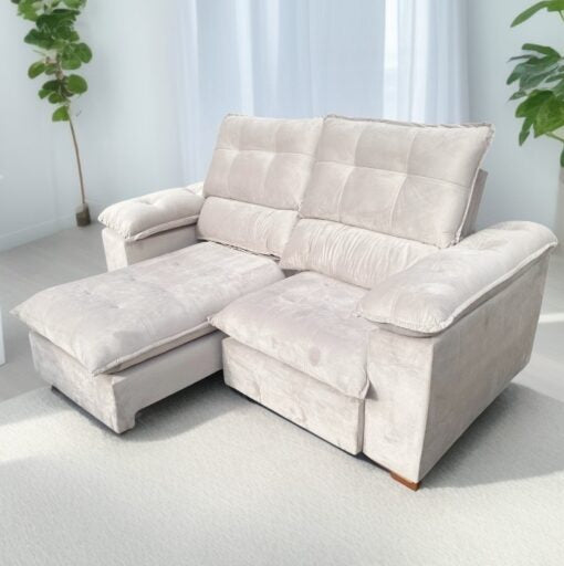 Sofá Retrátil e Reclinável Suíça 2,10 m Marfim – LEO DECOR - Móveis furniture