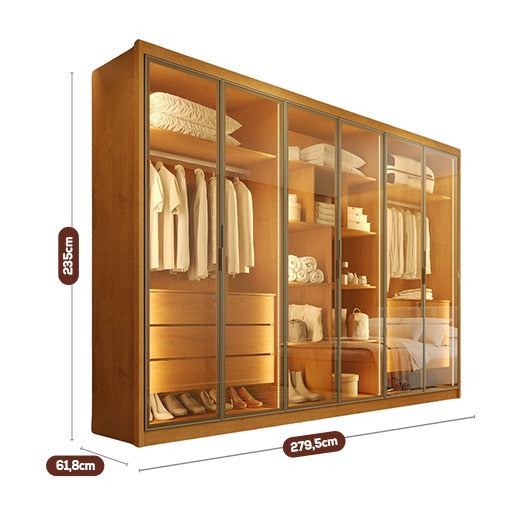 Guarda Roupa 6 Portas Madri (6 Portas Reflecta) 2,795 m Peroba – MÓVEIS EUROPA