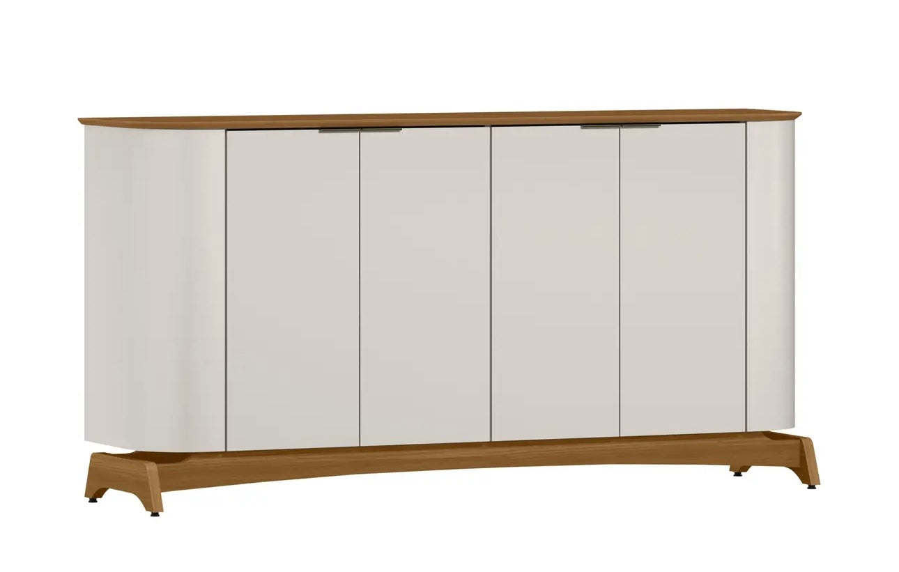 Buffet Serena com 4 Portas e Pés de Madeira Maciça New Ceval