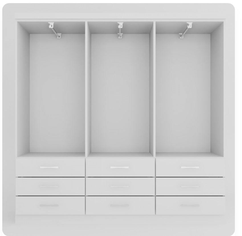 Guarda-Roupa Casal Bergamo 6 Portas 9 Gavetas Branco - Evidencia Móveis - Móveis furniture