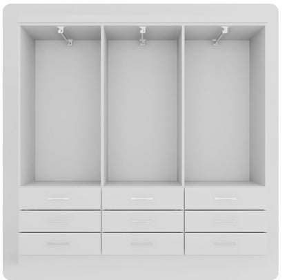 Guarda-Roupa Casal Bergamo 6 Portas 9 Gavetas Branco - Evidencia Móveis - Móveis furniture