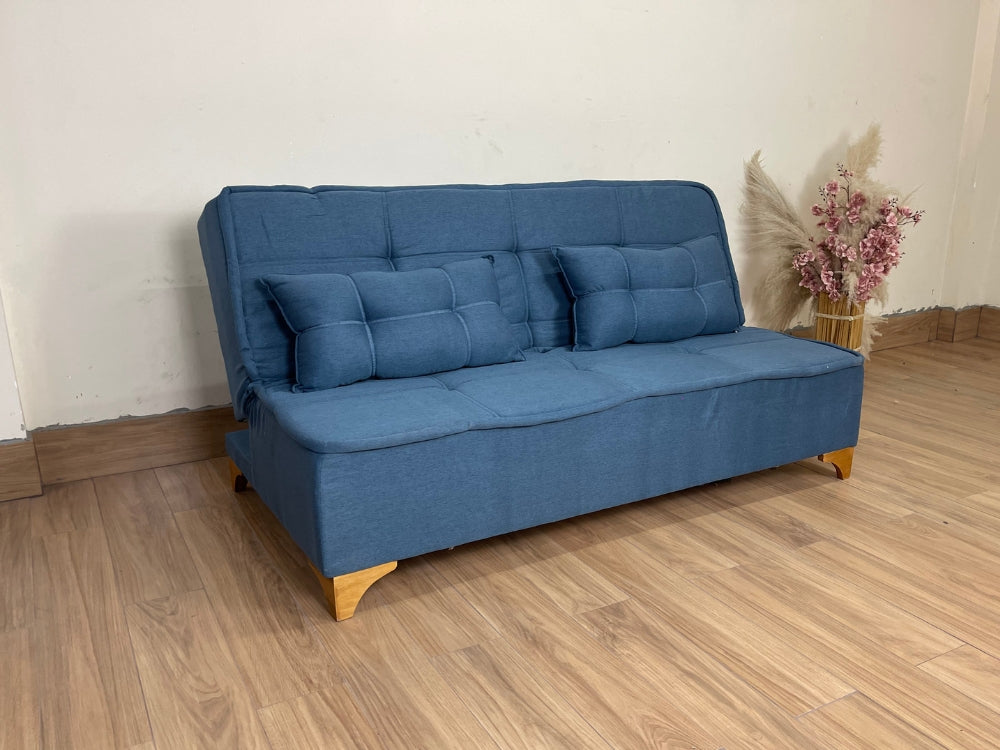 Sofá Cama Zayn 1.86m – Linho Azul