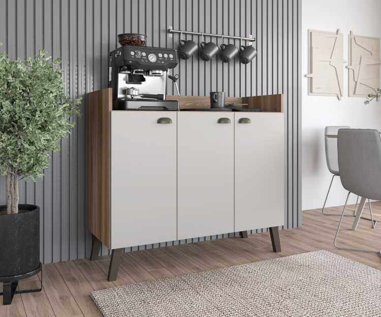 Buffet Ayla Plus 90 3P Naturale/Off White Moveis Parana