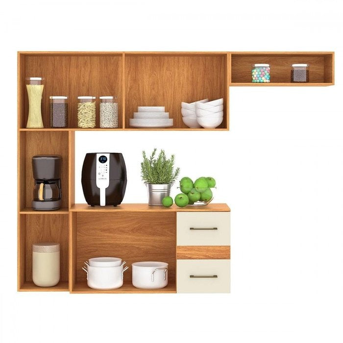 Cozinha Suspensa Mila CM16 1,80 m Cinamomo/Off White – FELLICCI