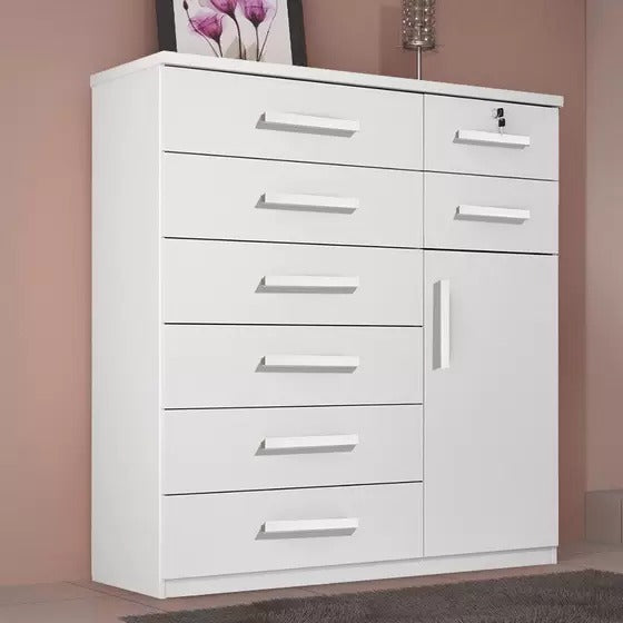 Comoda New Vitoria 8G1P Branco Benetil - Móveis furniture