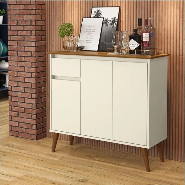 Aparador Veneza 3P1G Off White.Freijo EJ Moveis