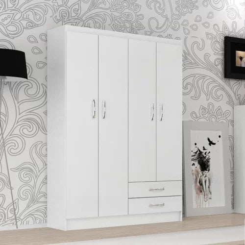 Guarda-Roupa Solteiro 4 Portas 2 Gavetas Atalaia Evidência Móveis - Móveis furniture
