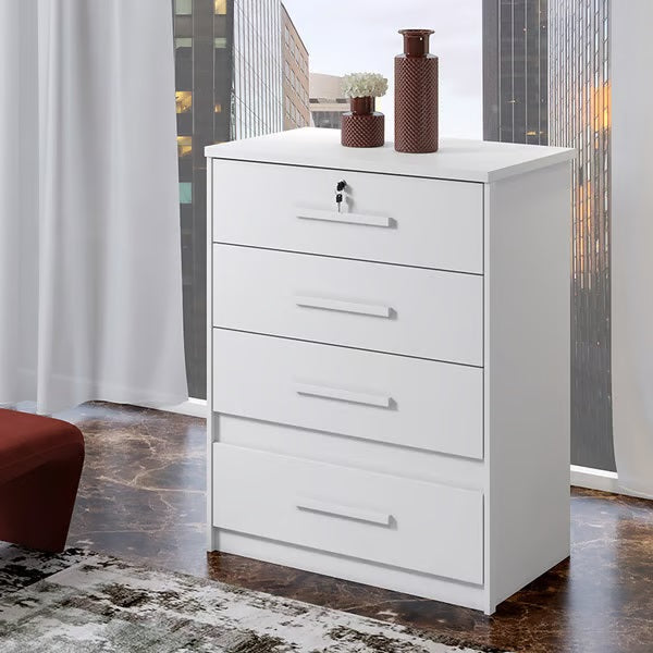 Cômoda 4 Gavetas Veneza Branco – BENETIL - Móveis furniture