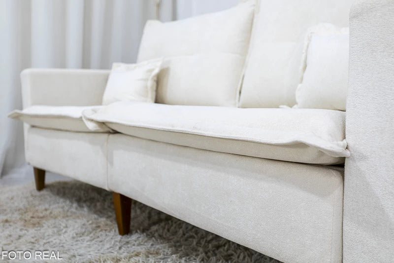 Sofá 3 lugares 2215 2.08m Boucle Bege - Móveis furniture