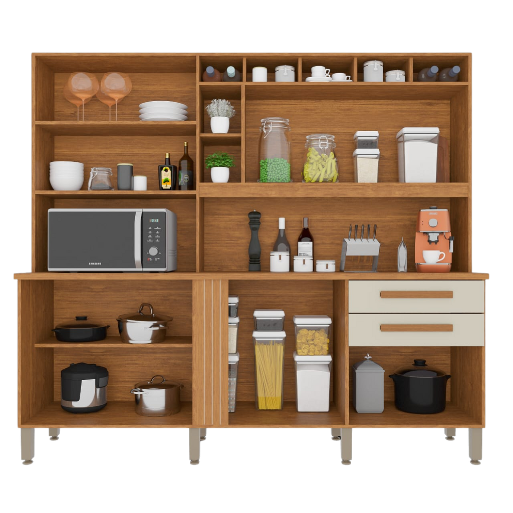 Kit Cozinha Antonela Prime 2,10 m Cinamono/Off White – IMOP