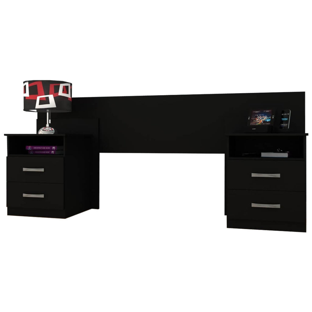 Cabeceira Elegance Casal Queen com 2 Mesas de Cabeceira - Móveis furniture