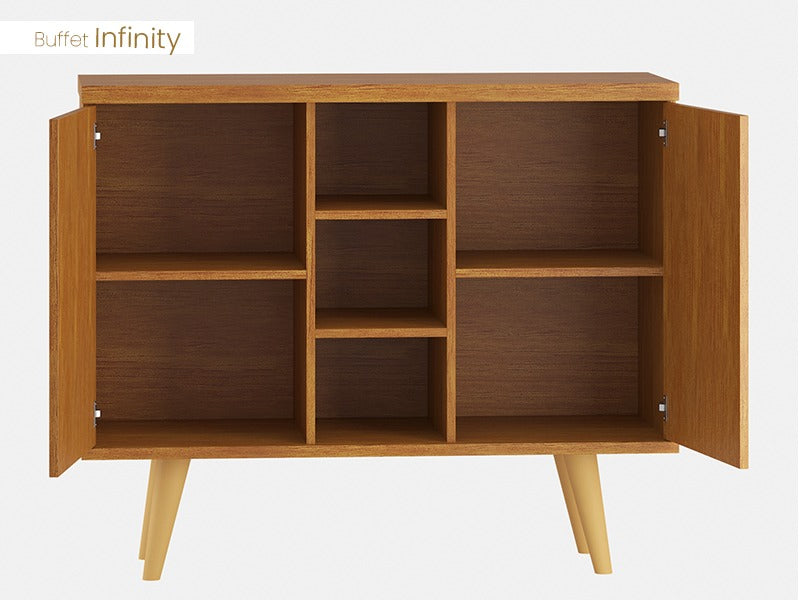Buffet Infinito 2P Mel.Cinza Viero - Móveis furniture