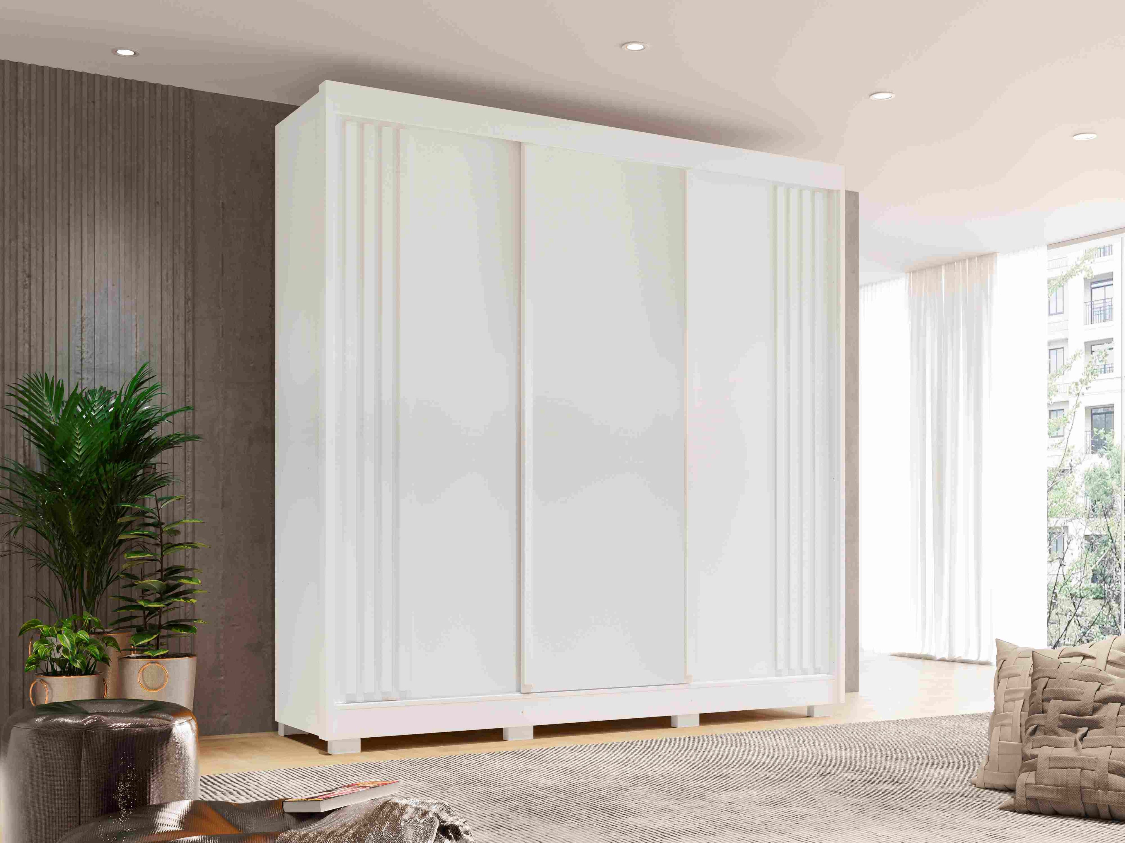 Roupeiro Atenas 3P4G Branco Salleto - Móveis furniture