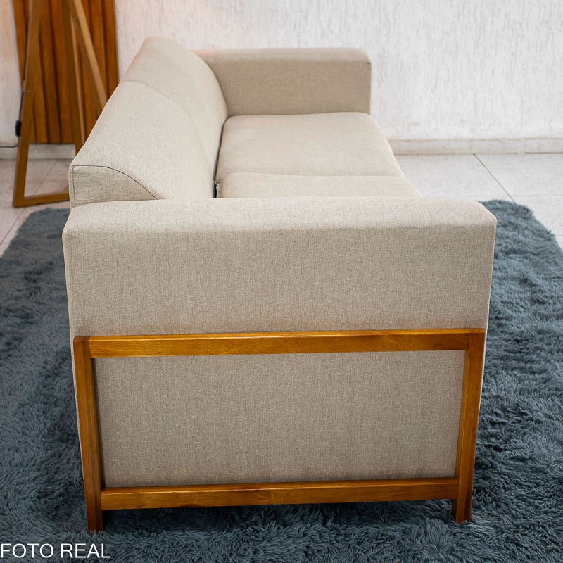 Sofá 3 Lugares Capri Larg. 2.00m Linho Bege A57
