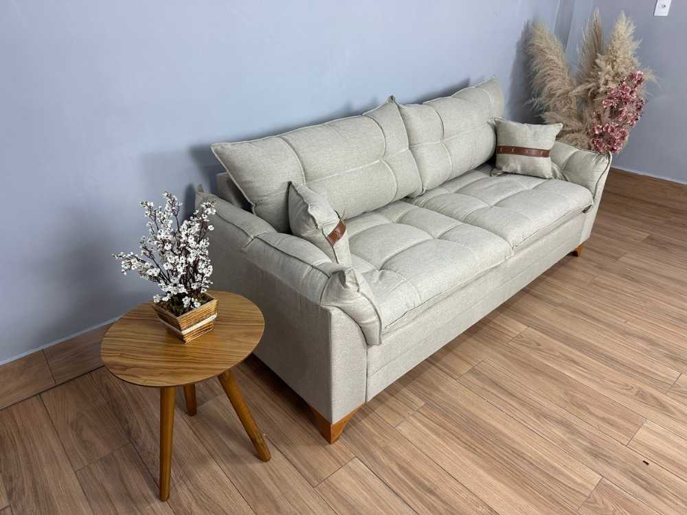 Sofá 3 lugares Creta 2.00m – Bege Linho