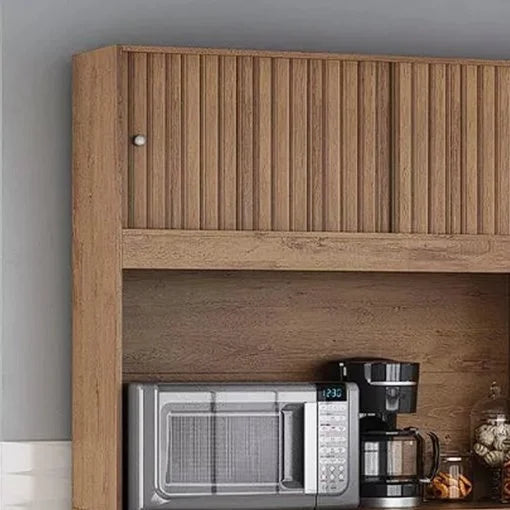 Armário de Cozinha Ceara 5 Portas 1 Gaveta Atualle Canelato 3D Off White - Móveis furniture