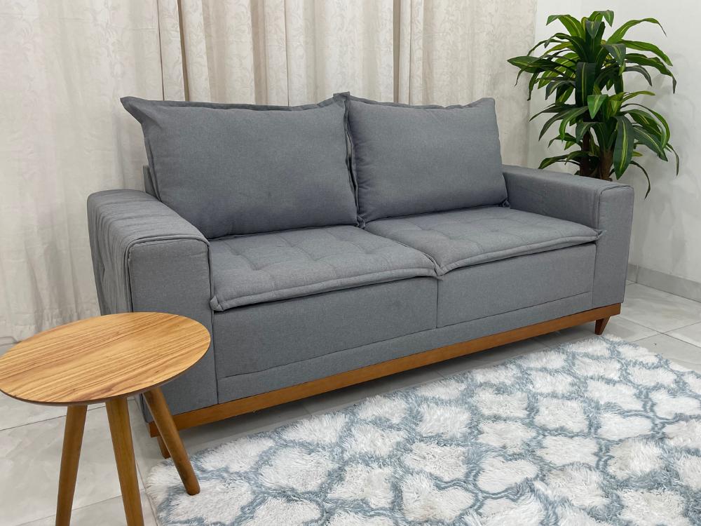 Sofá 2 lugares Arezzo Living 2.00m – Cinza Linho - Móveis furniture