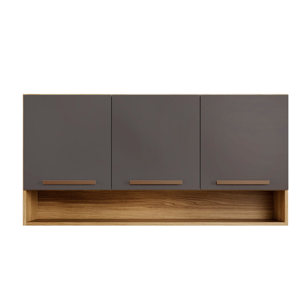 Armario Aereo Plus 120 3P1N Cinomomo.Grafite Arte Moveis