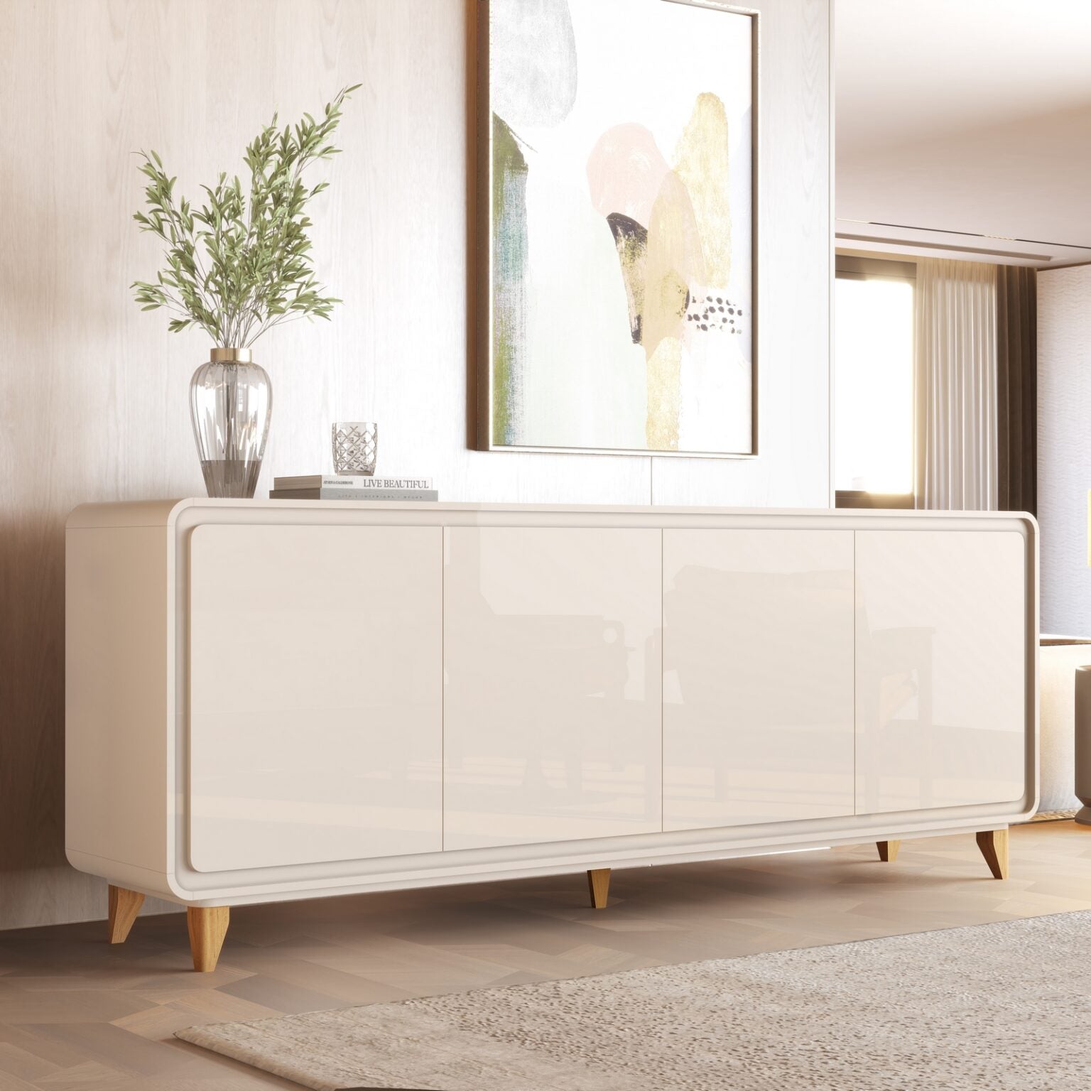 Buffet 4 Portas Liv Off White – EDN MÓVEIS