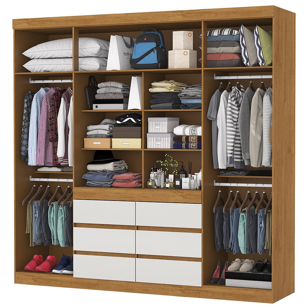 Guarda-roupa 4 Portas Império 2,00 M Cinamomo/off White – Carioca MÓveis