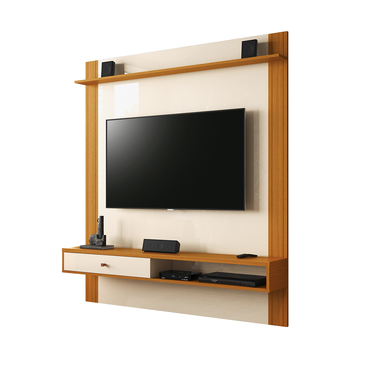 Painel até 55″ Condor Off White/Cedro – EDN MÓVEIS - Móveis furniture