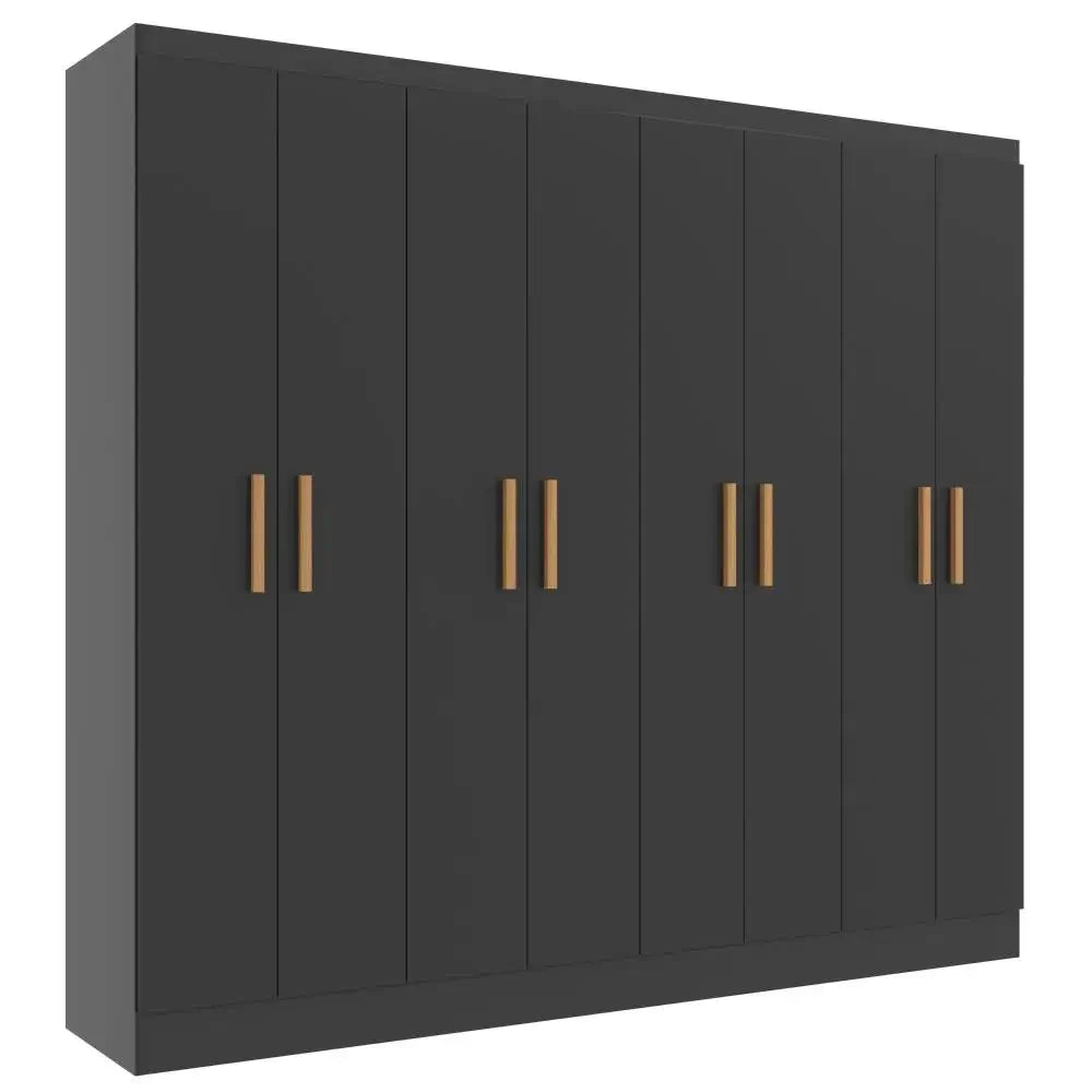Guarda Roupa Paris Evidencia Casal 8 Portas PRETO
