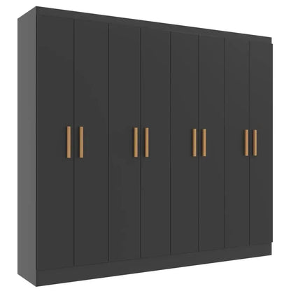 Guarda Roupa Paris Evidencia Casal 8 Portas PRETO