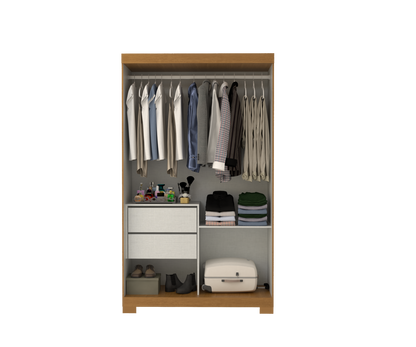 Guarda-Roupa 2 Portas Samira 1,098 m Cinamono/Off White/Cinamono – ACP MÓVEIS - Móveis furniture