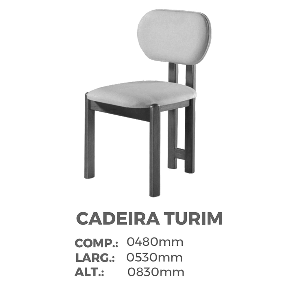 Kit 2 Cadeiras Turim Mundial em Linho Madeira