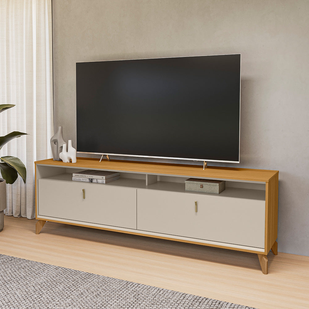 Rack até 75″ Dubai 1.8 Tauari/Off White Fosco – LINEA BRASIL