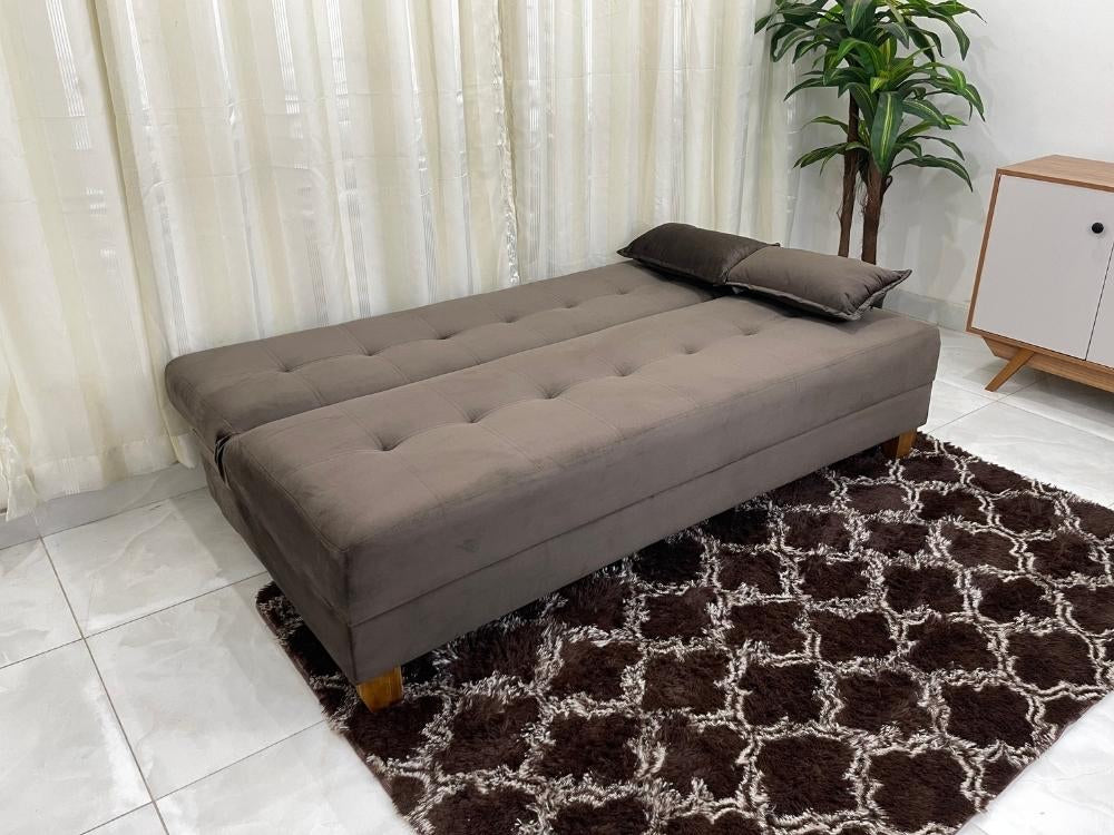 Sofá Cama Arpoador 1.85m – Marrom Veludão - Móveis furniture